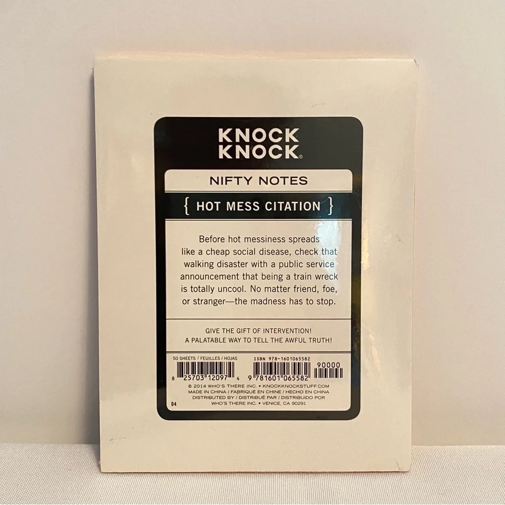 Knock Knock Nifty Notes Hot Mess Citation Note Pad New In Package